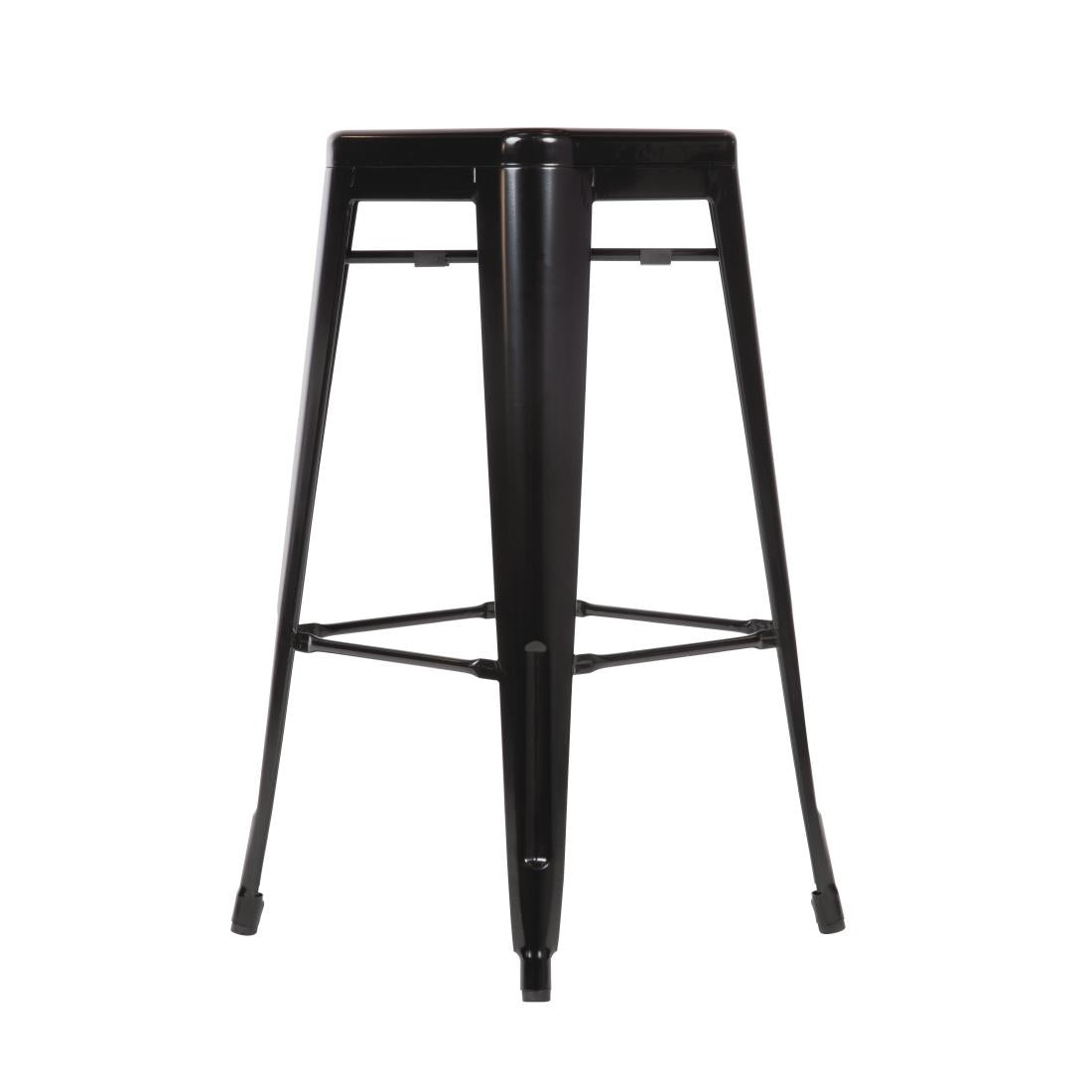Bolero Black Steel Bistro High Stool (Pack 4)