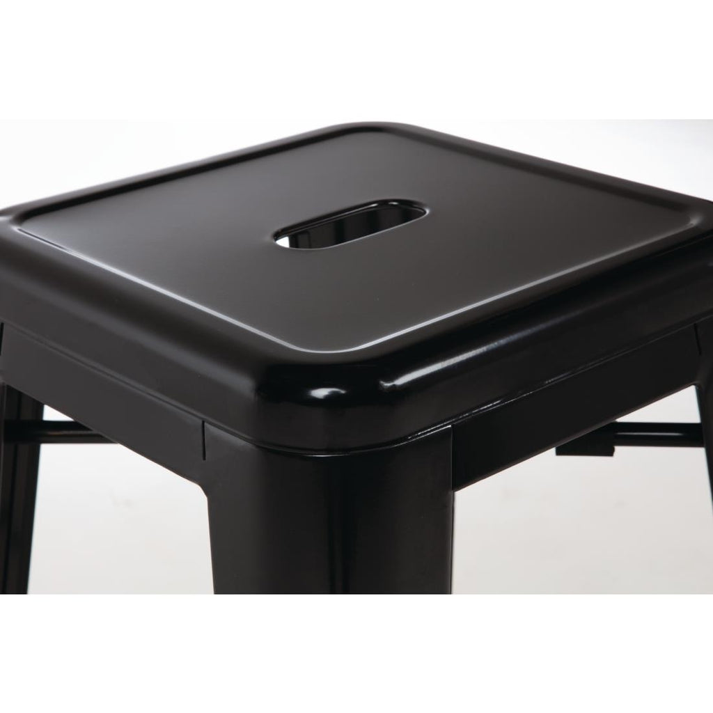 Bolero Black Steel Bistro High Stool (Pack 4)