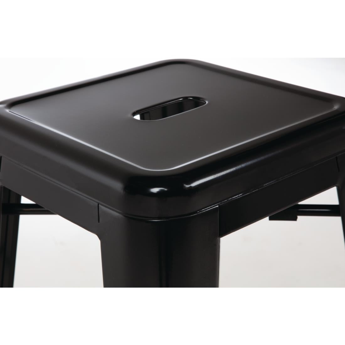 Bolero Black Steel Bistro High Stool (Pack 4)