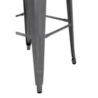 Bolero Gun Metal Grey Steel Bistro High Stool (Pack 4)