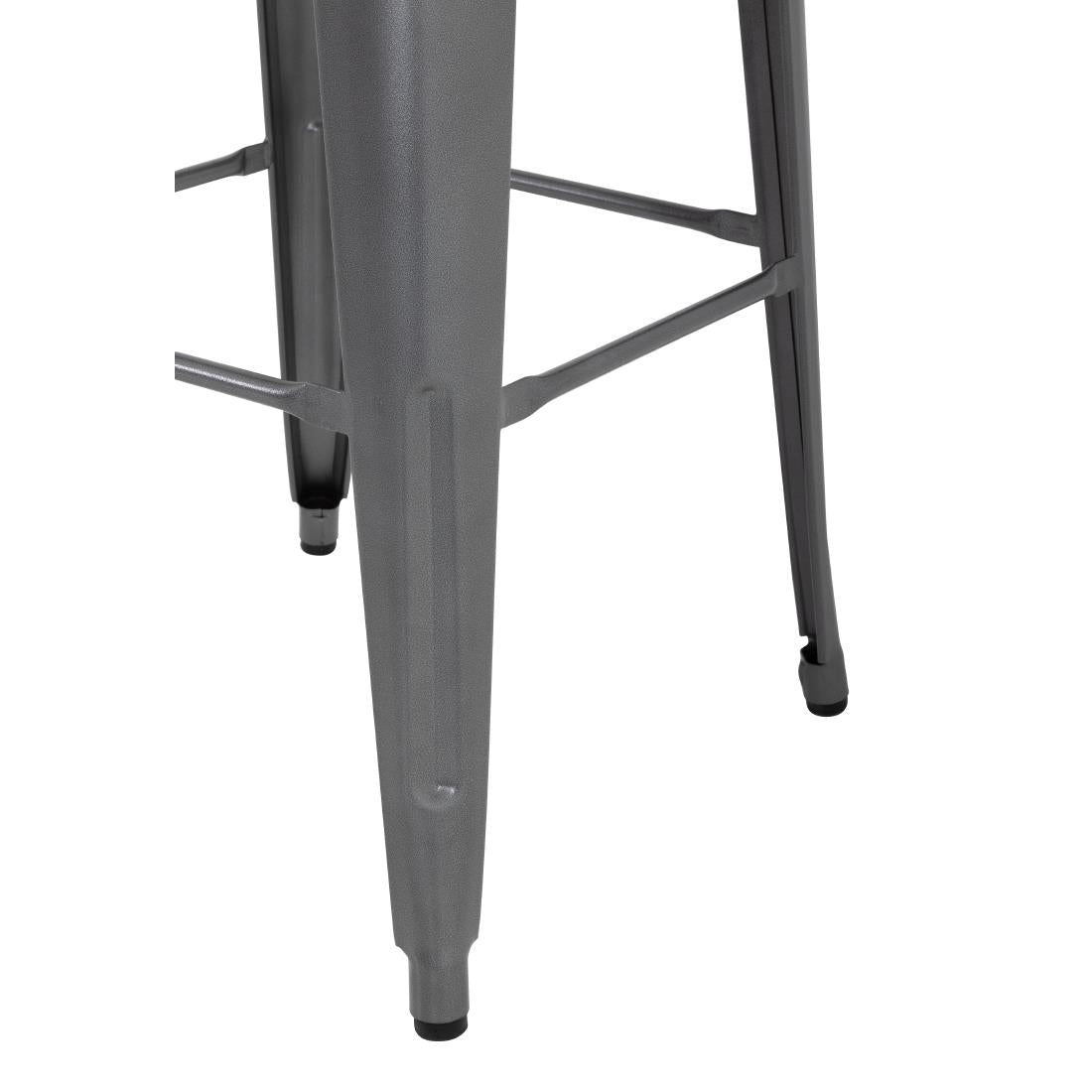 Bolero Gun Metal Grey Steel Bistro High Stool (Pack 4)