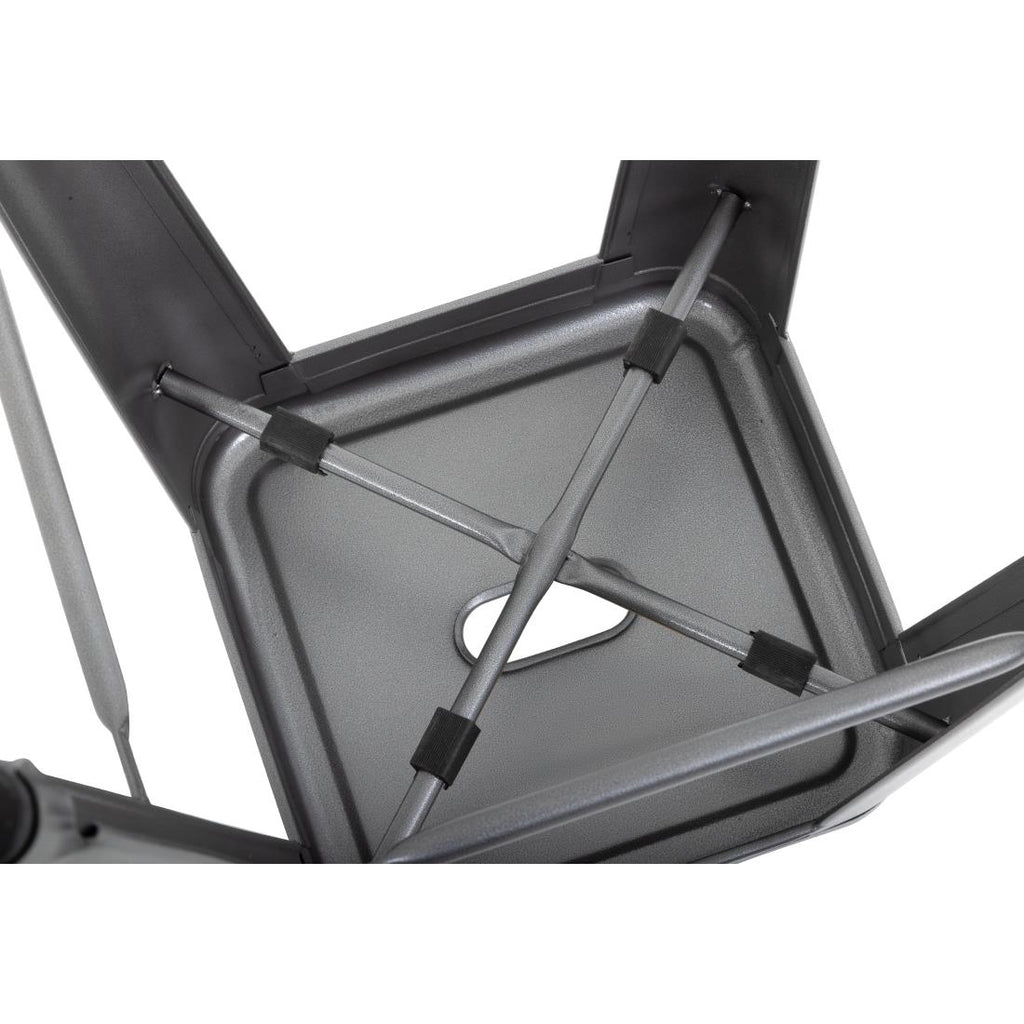 Bolero Gun Metal Grey Steel Bistro High Stool (Pack 4)
