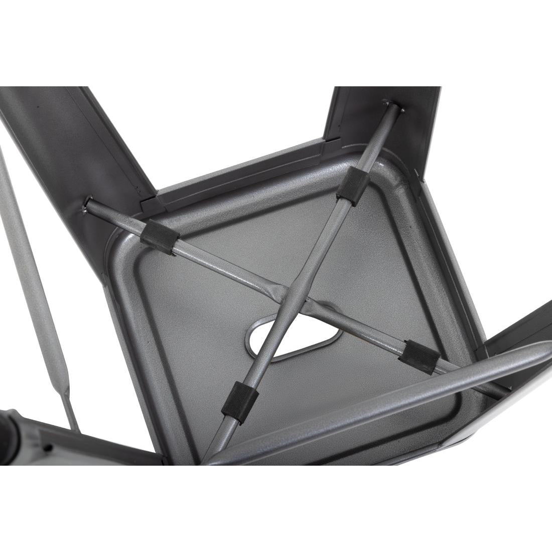 Bolero Gun Metal Grey Steel Bistro High Stool (Pack 4)