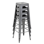 Bolero Gun Metal Grey Steel Bistro High Stool (Pack 4)