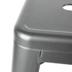 Bolero Gun Metal Grey Steel Bistro High Stool with backrest (Pack 4)