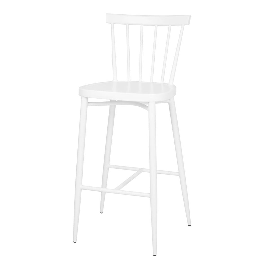 Bolero Windsor Aluminium Stools White (Set 2)