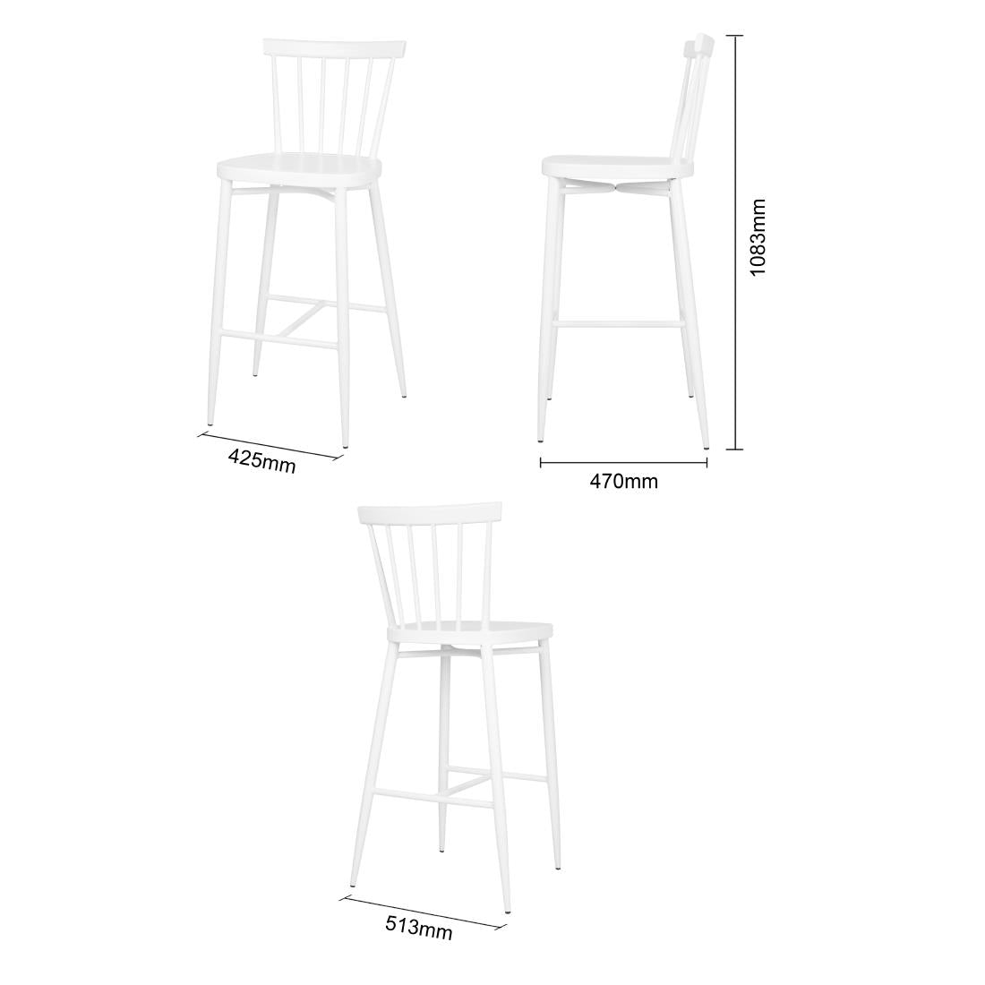 Bolero Windsor Aluminium Stools White (Set 2)