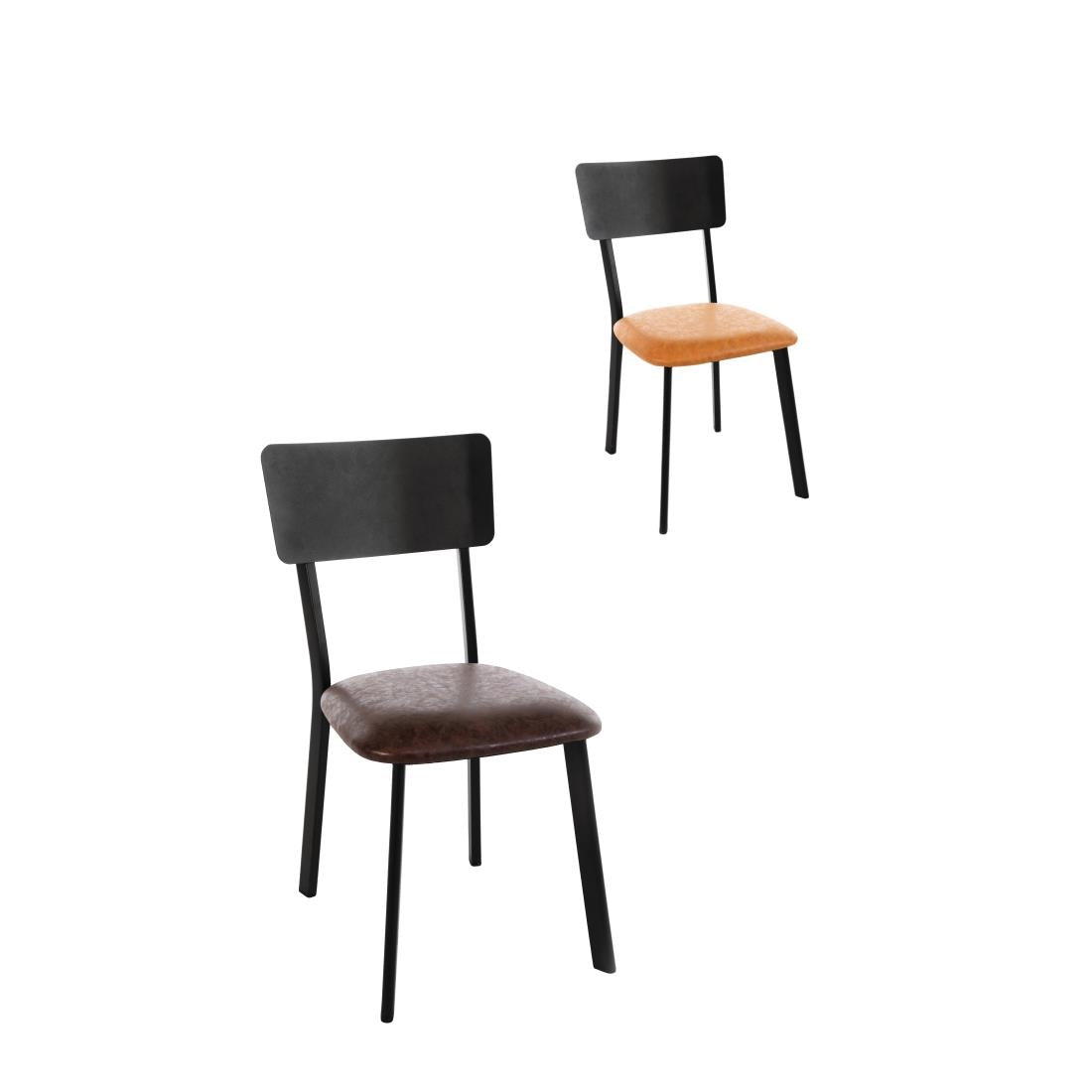 Bolero Metal & PU Side Chair Vintage Camel (Pack 4)