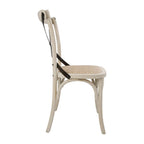 Bolero Wooden Dining Chair with Metal Cross Backrest Earthwash Finish (Box 2)