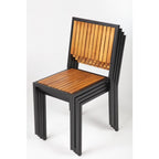 Bolero Steel & Acacia Side Chair (Pack 4)