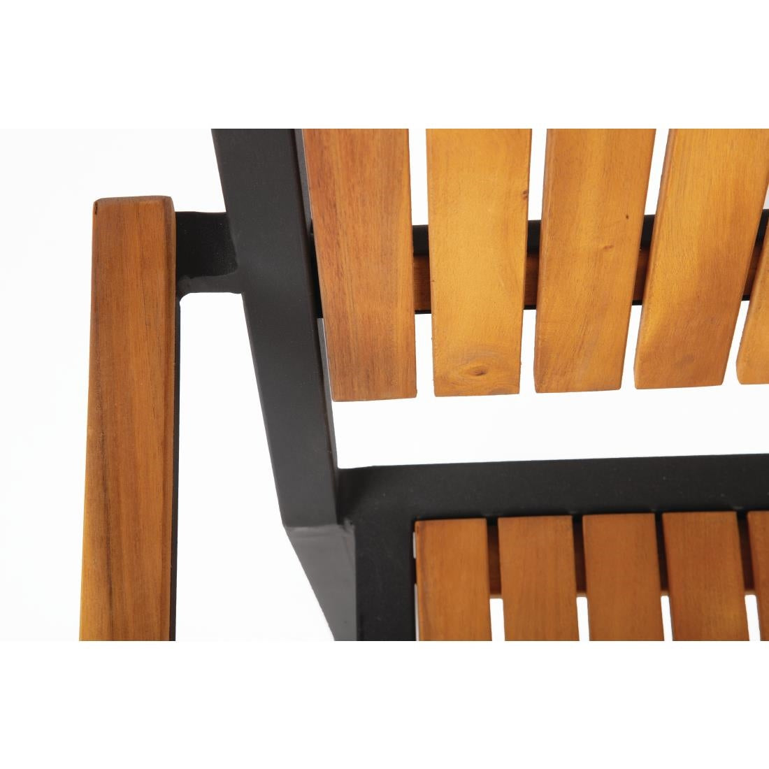 Bolero Steel & Acacia ArmChair (Pack 4)