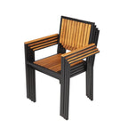 Bolero Steel & Acacia ArmChair (Pack 4)