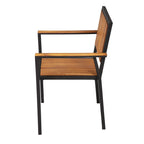 Bolero Steel & Acacia ArmChair (Pack 4)