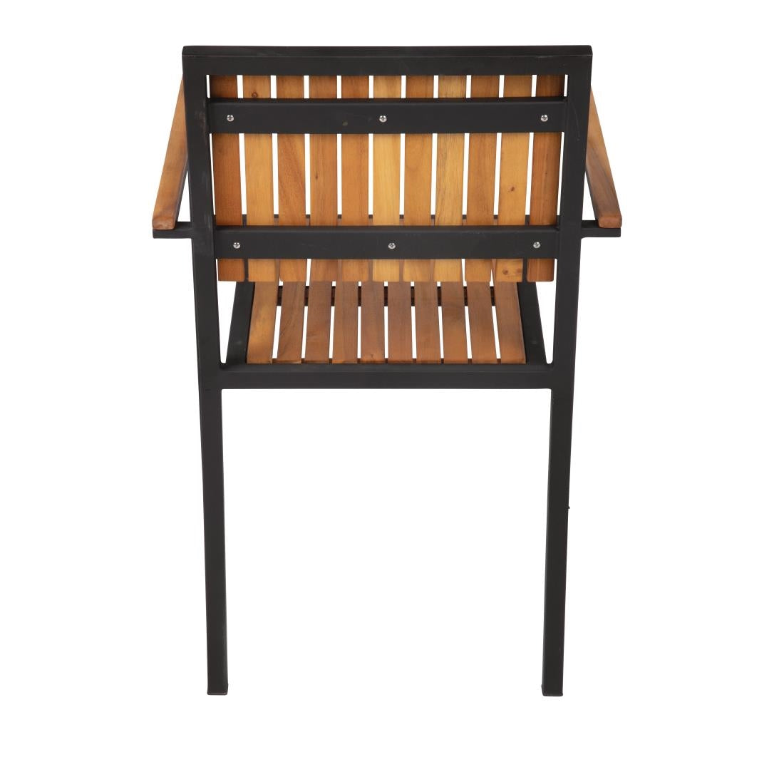 Bolero Steel & Acacia ArmChair (Pack 4)