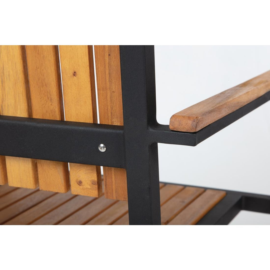 Bolero Steel & Acacia ArmChair (Pack 4)