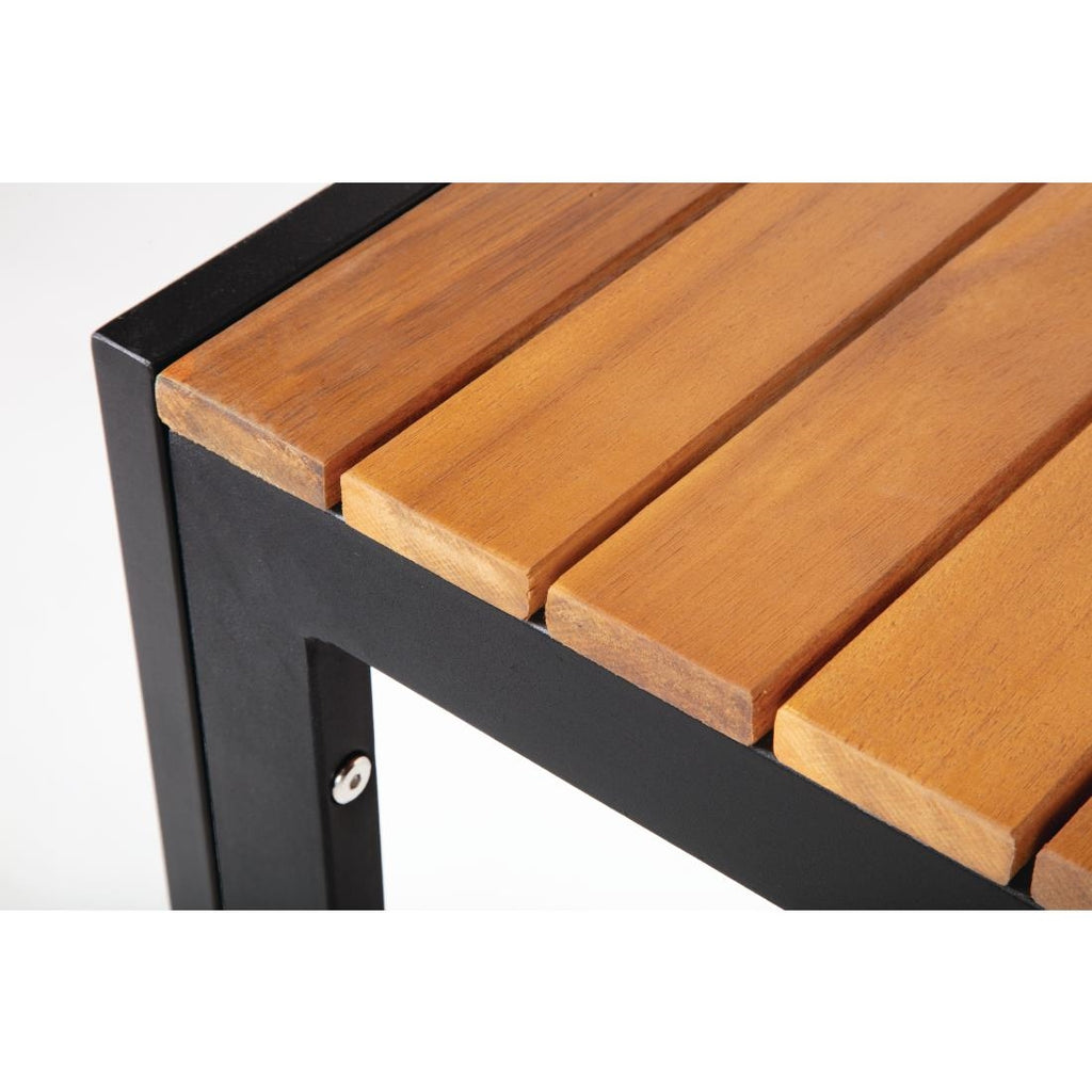 Bolero Steel & Acacia Square Table - 800mm