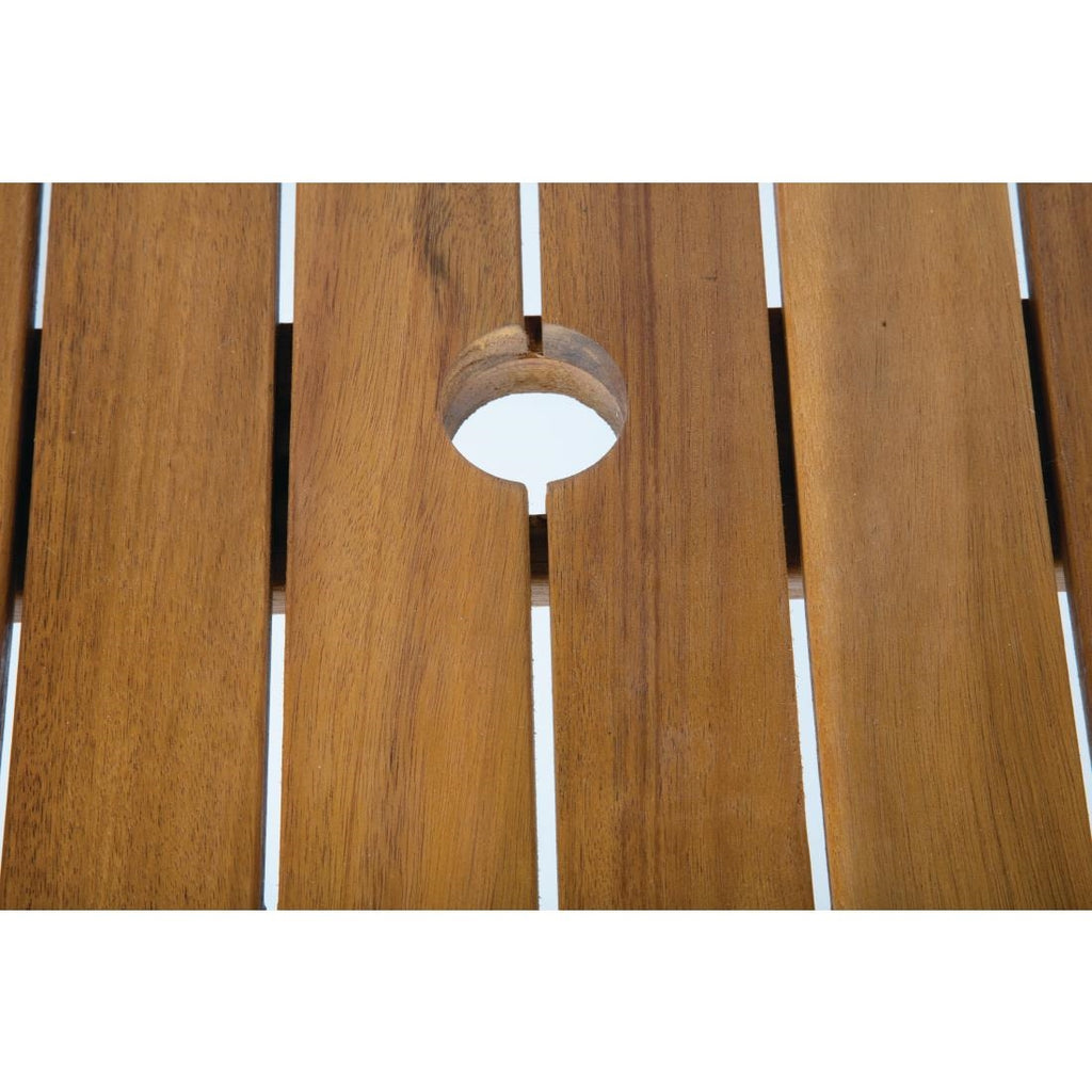 Bolero Steel & Acacia Square Table - 800mm