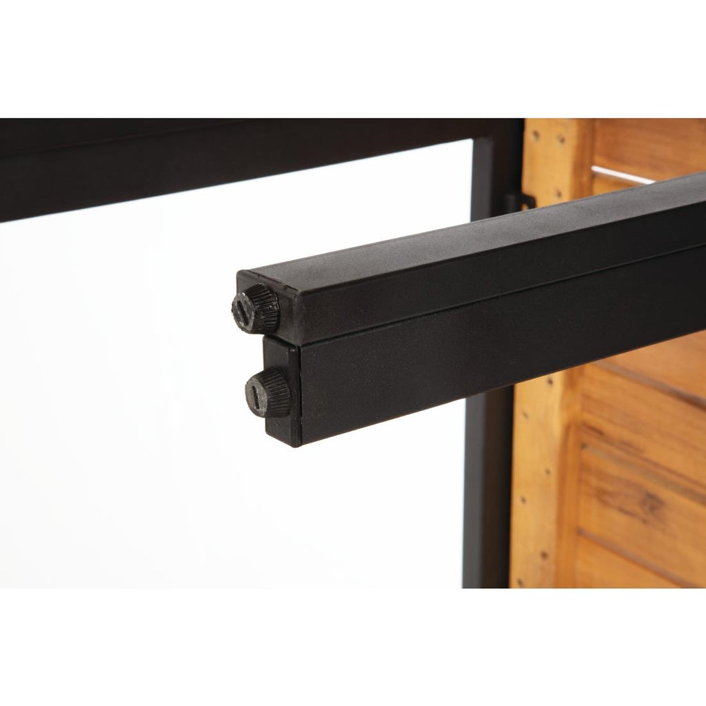 Bolero Steel & Acacia Bench - 1000x350mm (Pack 2)