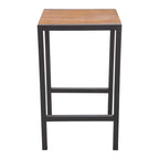 Bolero Steel & Acacia Square Bar Table - 600mm