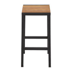 Bolero Steel & Acacia Bar Stool (Pack 2)