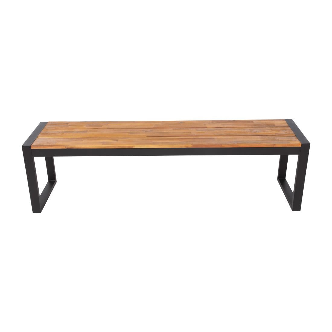 Bolero Steel & Acacia Industrial Bench - 1600x380mm (Pack 2)
