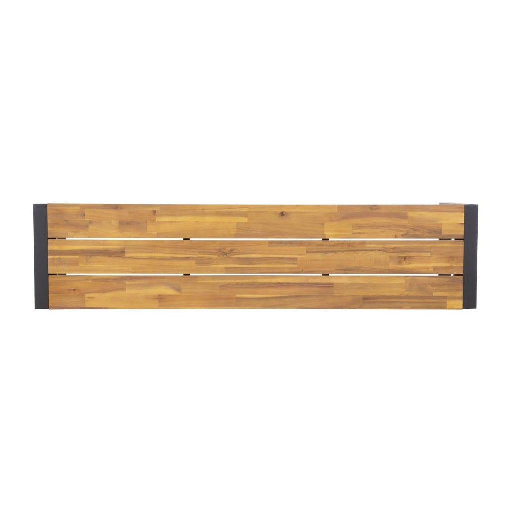 Bolero Steel & Acacia Industrial Bench - 1600x380mm (Pack 2)