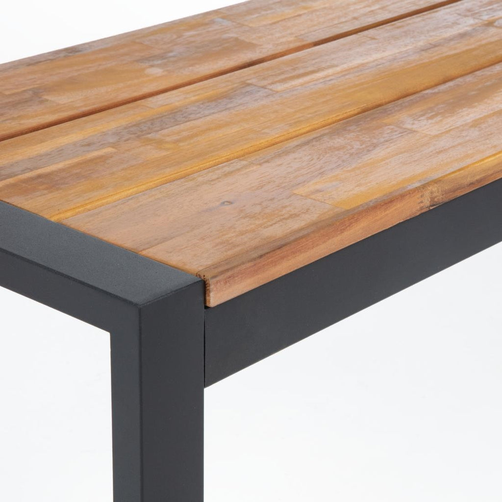 Bolero Steel & Acacia Industrial Bench - 1600x380mm (Pack 2)