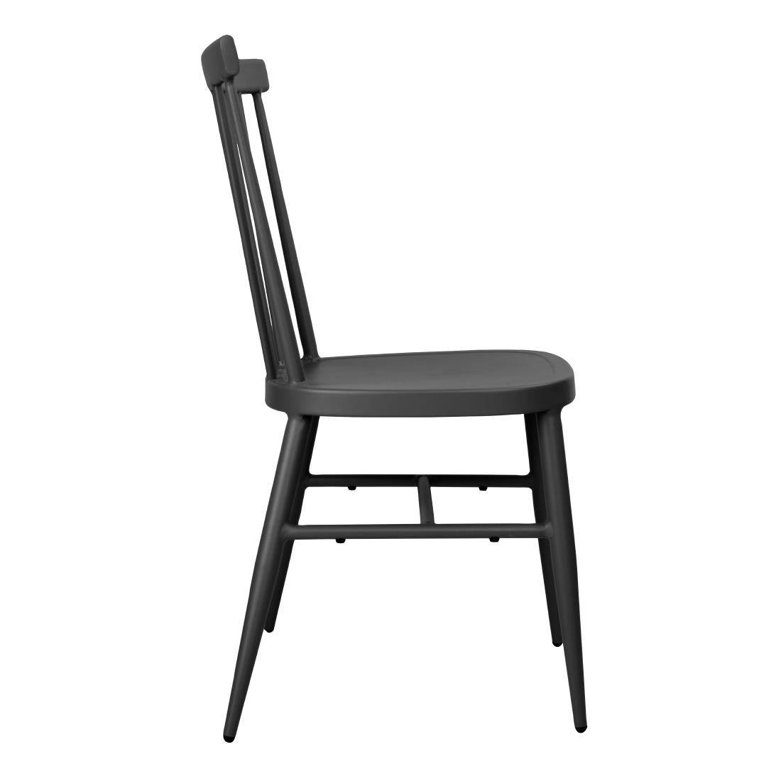 Bolero Windsor Aluminium Chairs Black (Set 4)