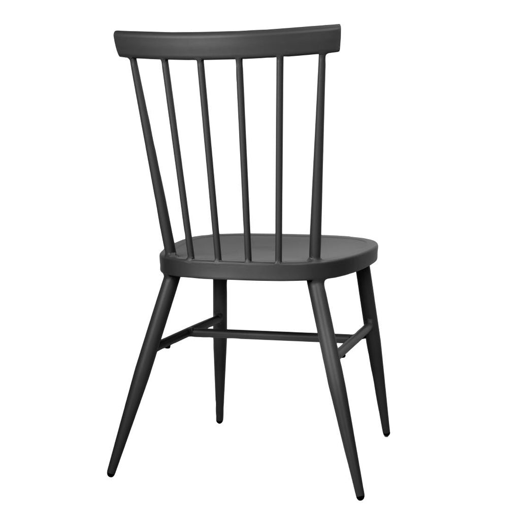 Bolero Windsor Aluminium Chairs Black (Set 4)