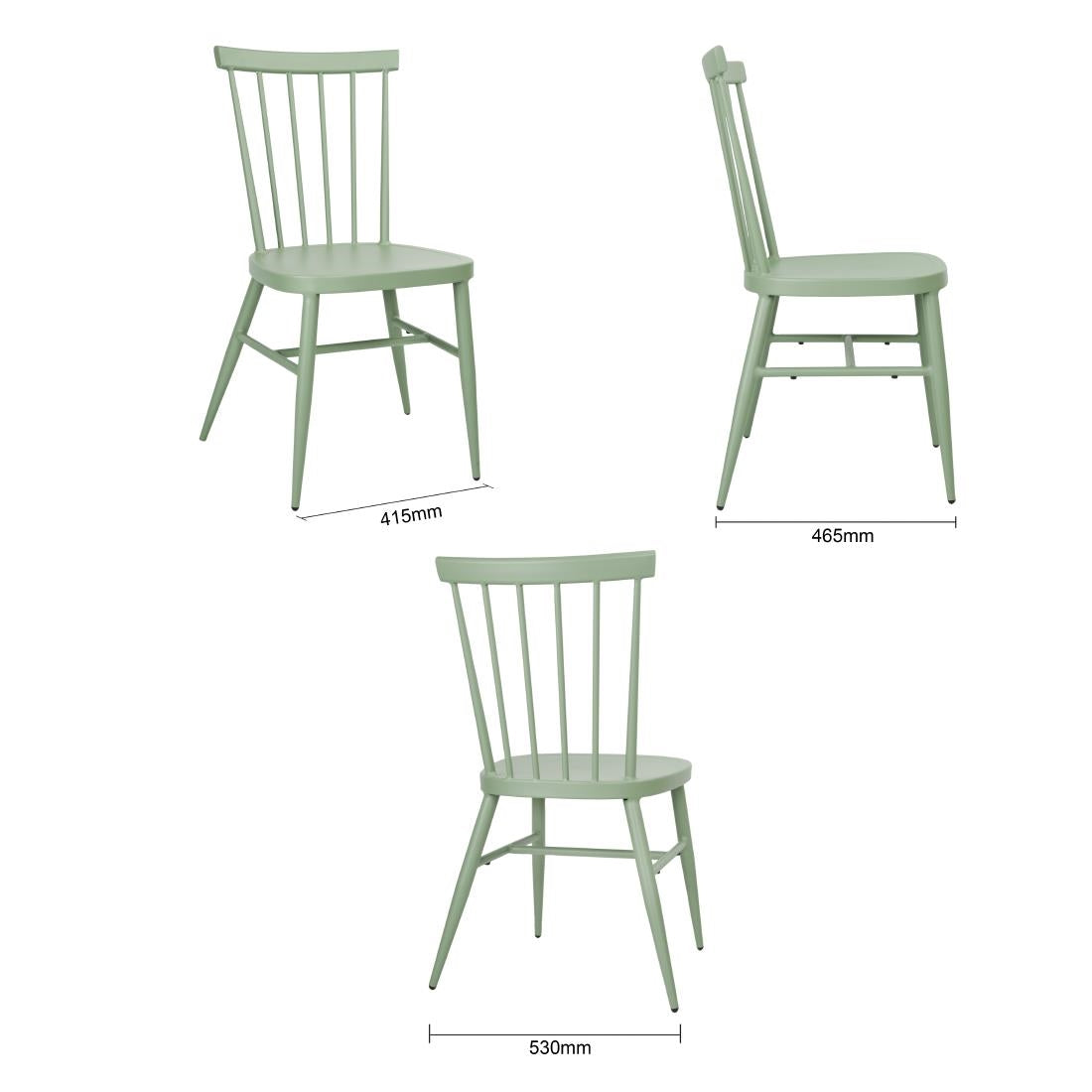 Bolero Windsor Aluminium Chairs Green (Set 4)