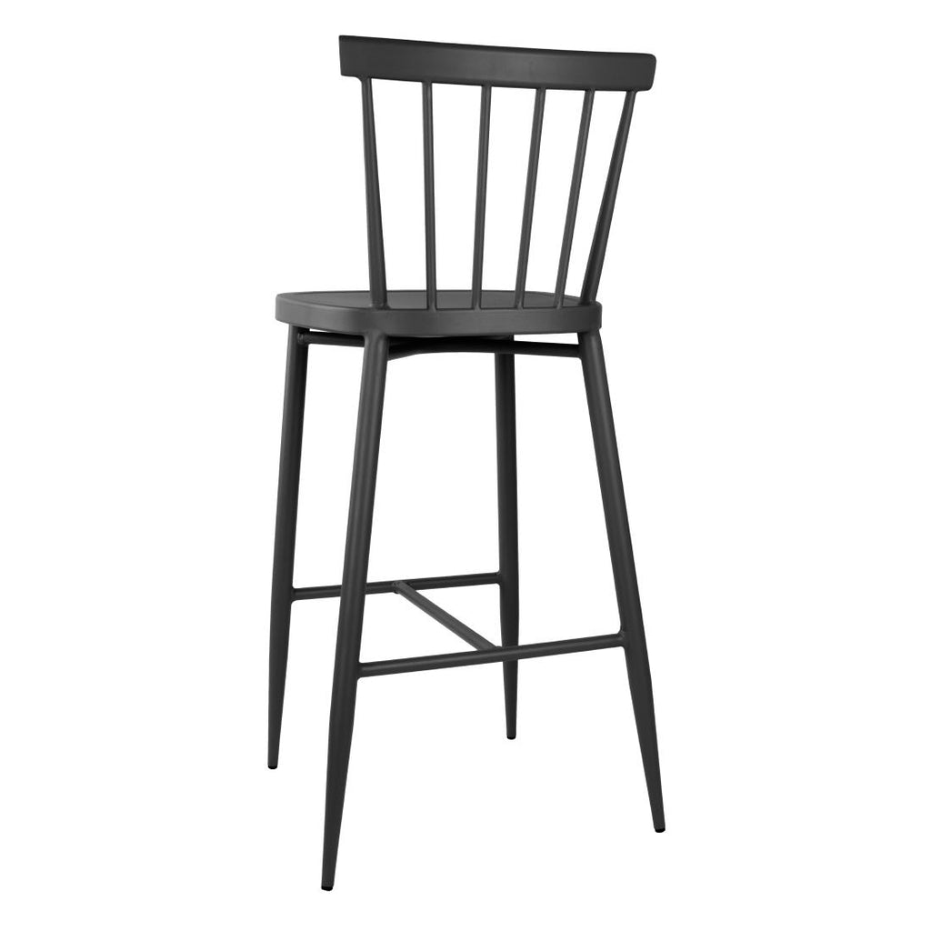 Bolero Windsor Aluminium Stools Black (Set 2)