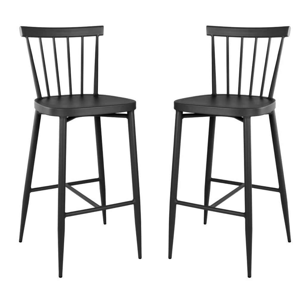 Bolero Windsor Aluminium Stools Black (Set 2)