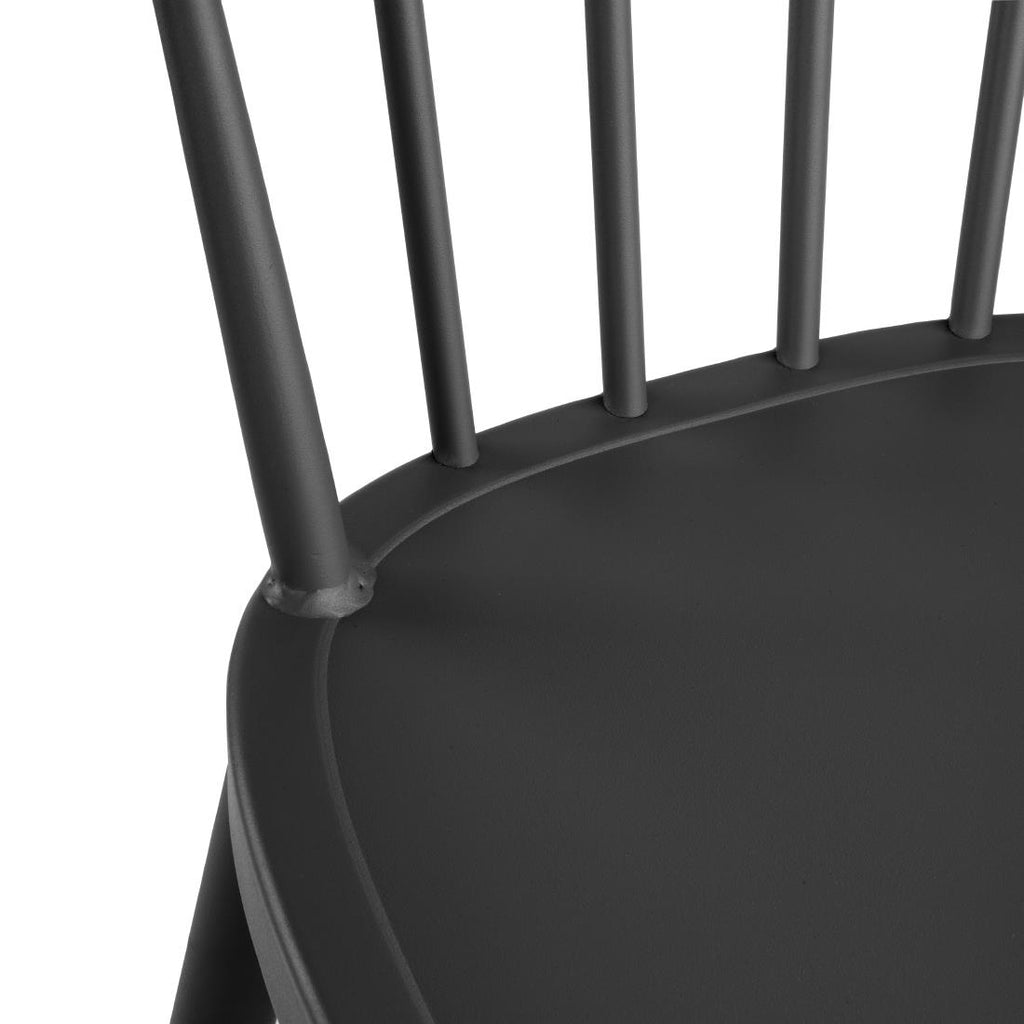 Bolero Windsor Aluminium Stools Black (Set 2)