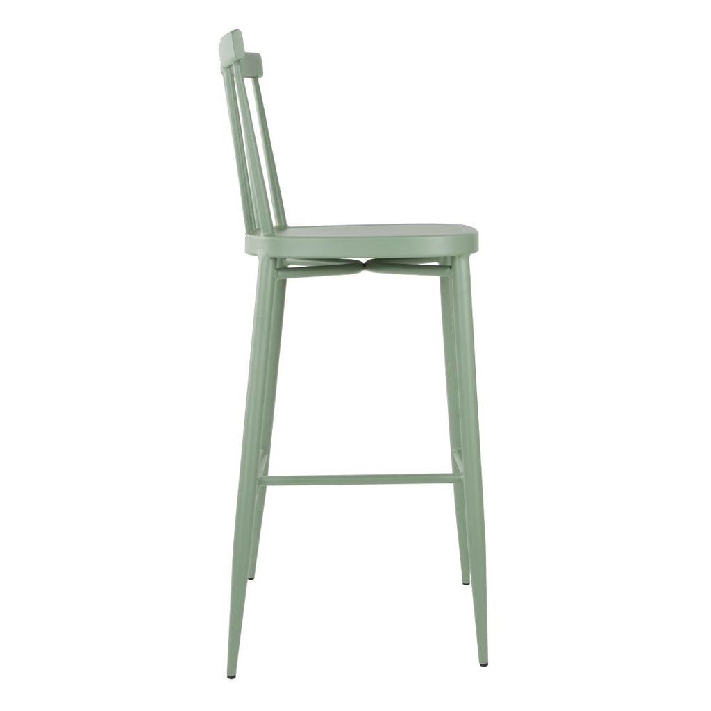 Bolero Windsor Aluminium Stools Green (Set 2)