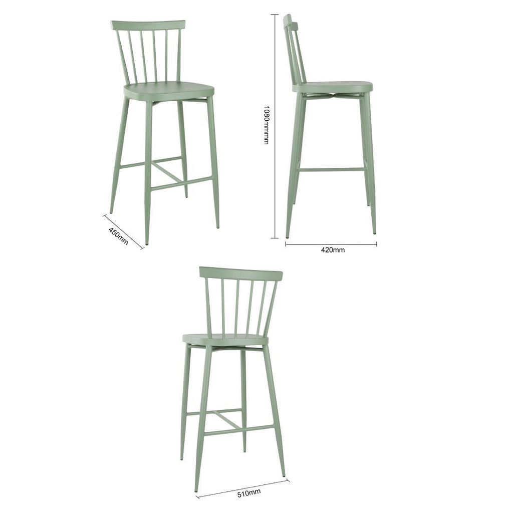 Bolero Windsor Aluminium Stools Green (Set 2)