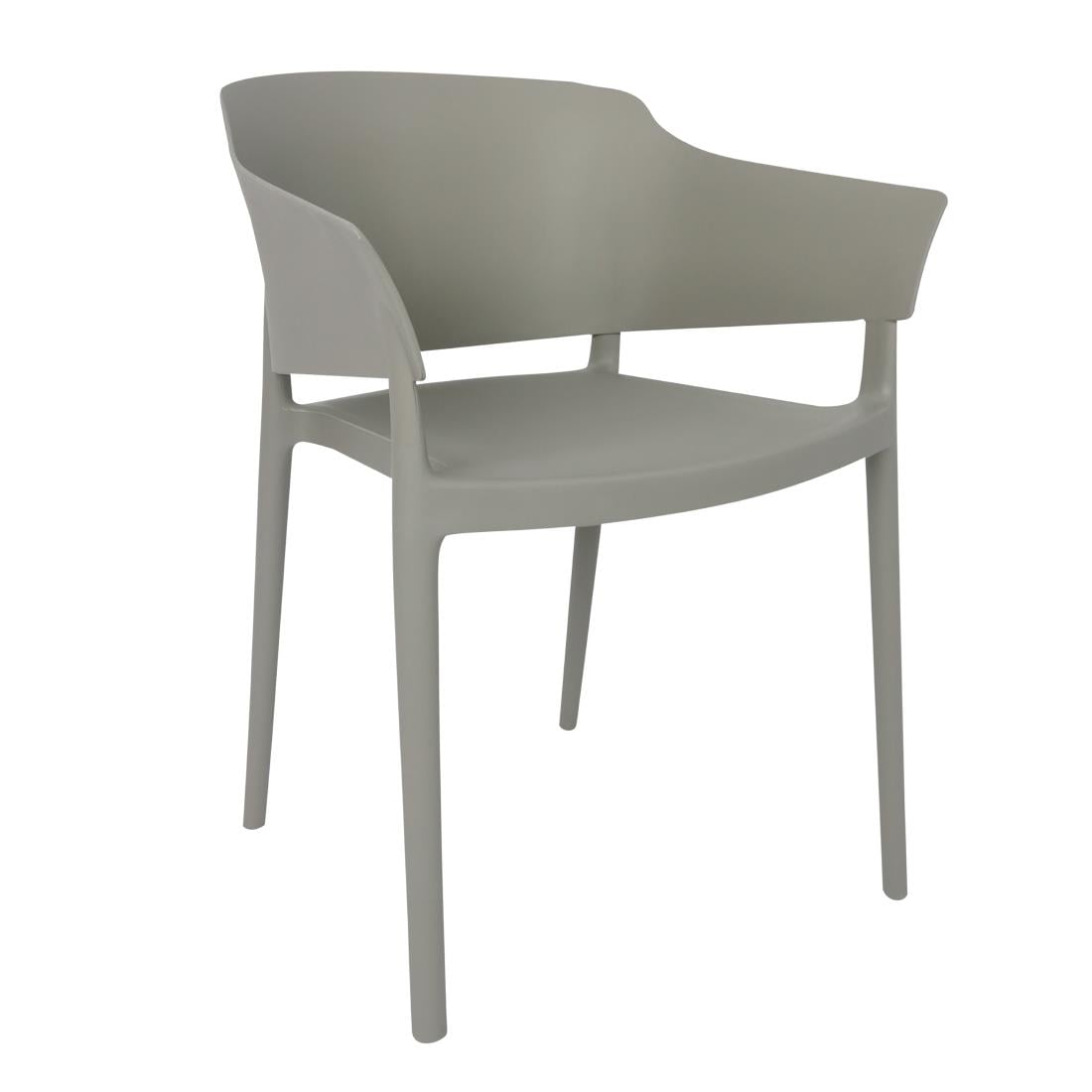 Bolero Lorenzo Cafe Chairs Medium Grey (Pack 2)