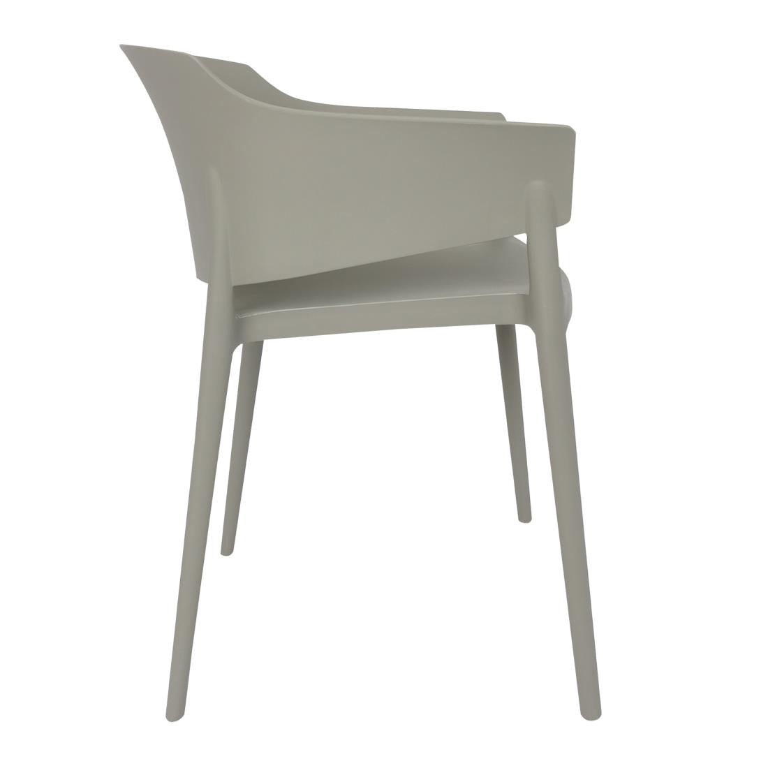 Bolero Lorenzo Cafe Chairs Medium Grey (Pack 2)