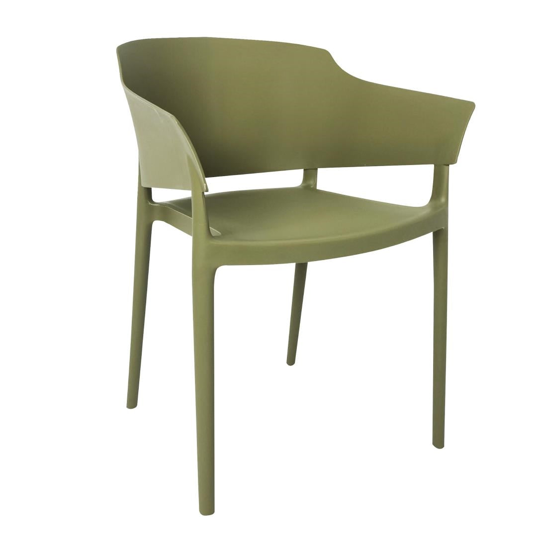 Bolero Lorenzo Cafe Chairs Green Tea (Pack 2)