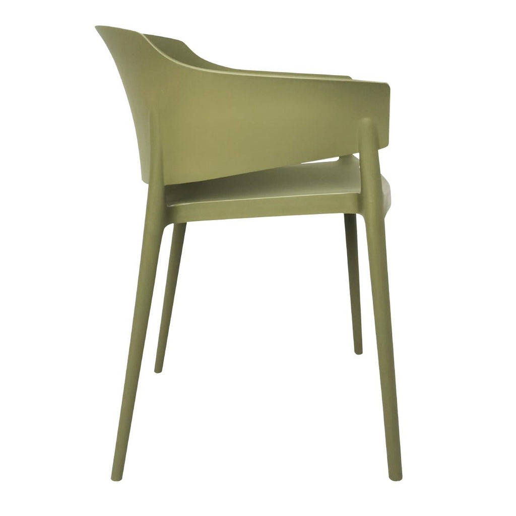 Bolero Lorenzo Cafe Chairs Green Tea (Pack 2)