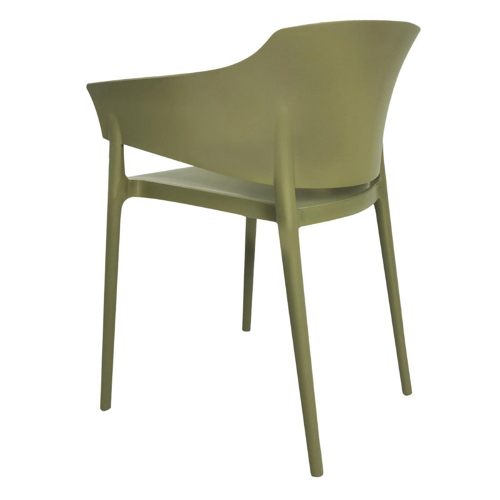 Bolero Lorenzo Cafe Chairs Green Tea (Pack 2)
