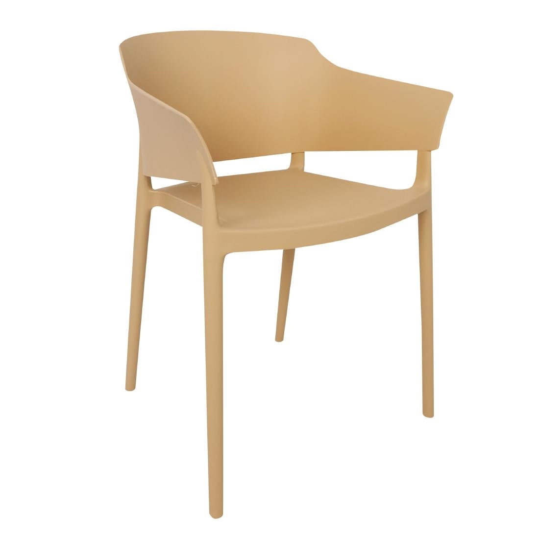 Bolero Lorenzo Cafe Chairs Warm Cream (Pack 2)