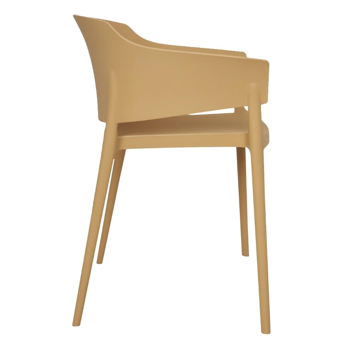 Bolero Lorenzo Cafe Chairs Warm Cream (Pack 2)