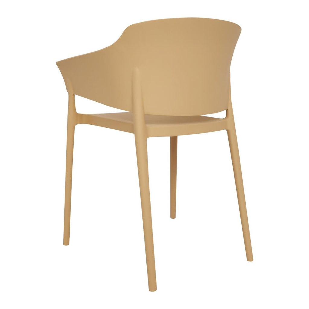 Bolero Lorenzo Cafe Chairs Warm Cream (Pack 2)