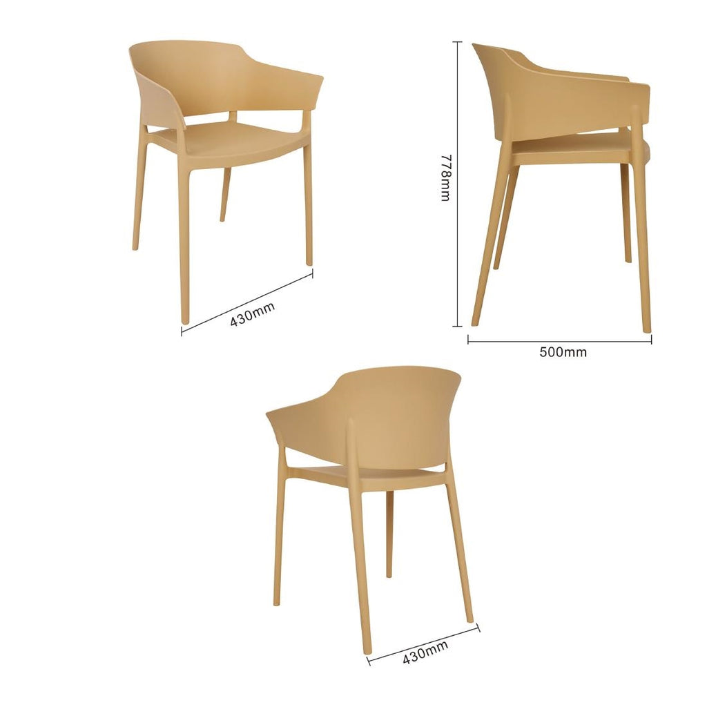 Bolero Lorenzo Cafe Chairs Warm Cream (Pack 2)