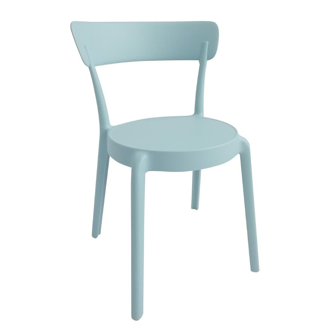 Bolero Mila Café Chairs Icy Blue (Pack 2)
