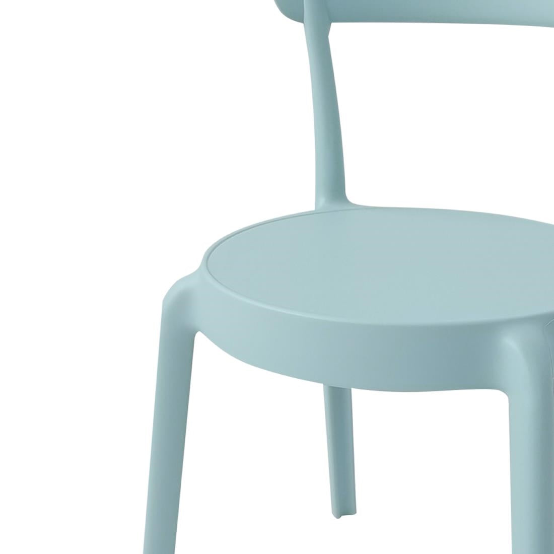 Bolero Mila Café Chairs Icy Blue (Pack 2)