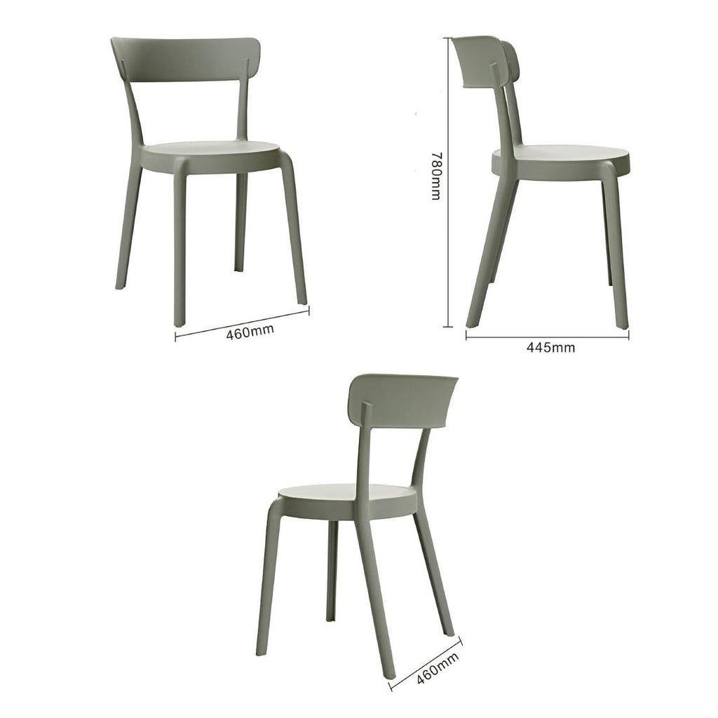 Bolero Mila Café Chairs Moss Grey (Pack 2)