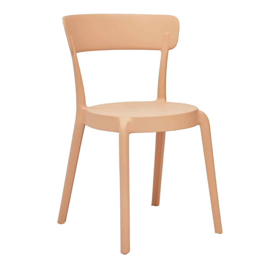 Bolero Mila Café Chairs Light Salmon (Pack 2)
