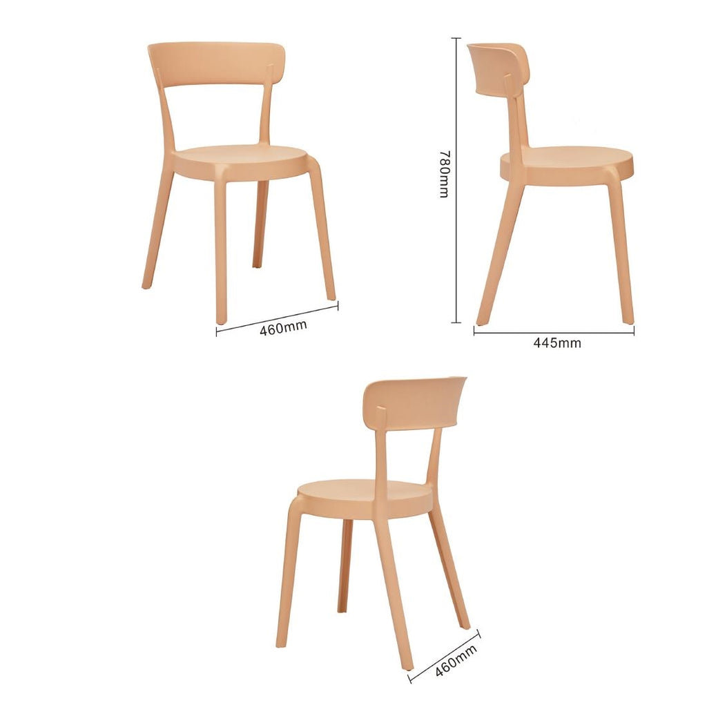 Bolero Mila Café Chairs Light Salmon (Pack 2)