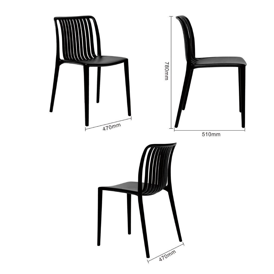 Bolero Verona Café Chairs Black (Pack 2)